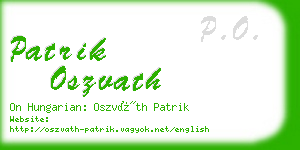 patrik oszvath business card